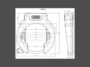ABUS 4750XL Ring & T82 RIB Battery Lock